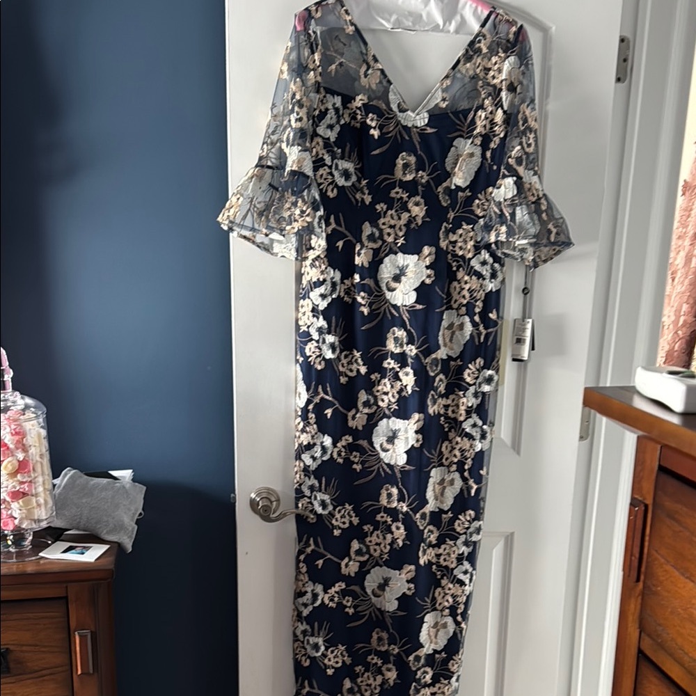 Floral Maxi Dress with Sheer Sleeves